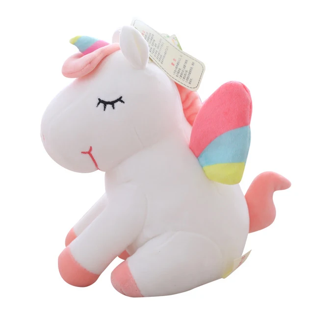 Мультяшная плюшевая игрушка в виде единорога Kawaii, единорога, лошадка с куклой, мягкая плюшевая подушка в виде животного, высокое качество, детский подарок на день рождения, Рождество, 20-85 см - Цвет: 25cm white J