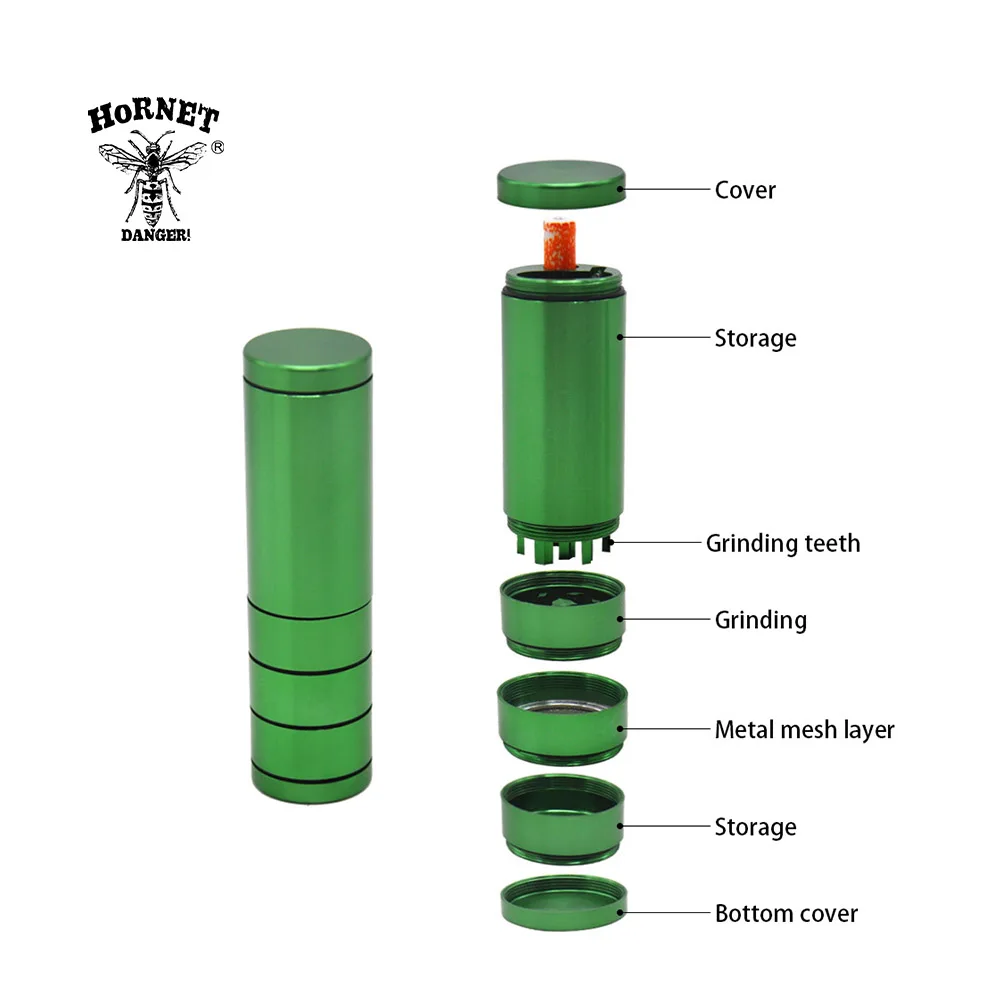 Baratos Molinillo de hierba de aluminio HORNET molinillo de tabaco metálico para trituradora + One Hitter Dugout molinillo de Pipa para fumar