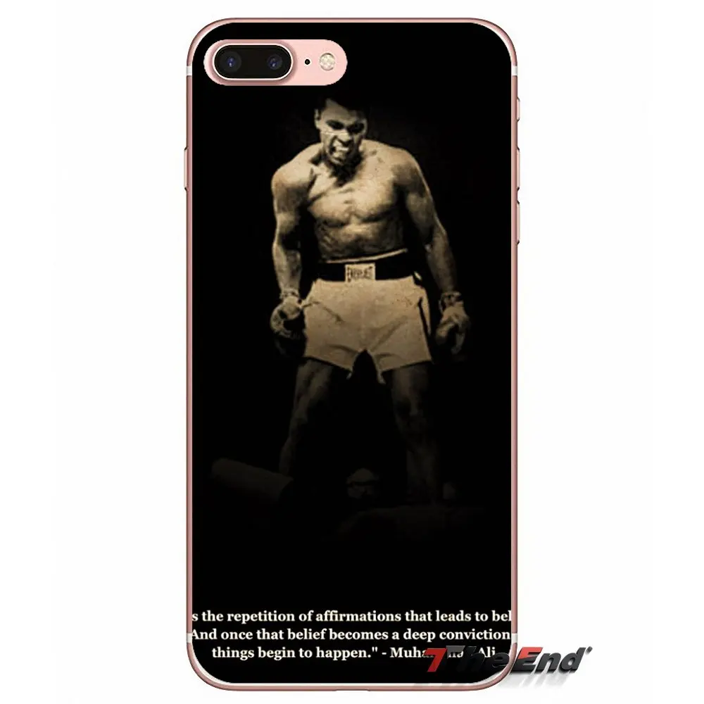 Мягкий чехол для iPhone X 4 4S 5 5S 5C SE 6 6S 7 8 Plus Samsung Galaxy J1 J3 J5 J7 A3 A5 2016 2017 Muhammad Ali King of Boxing