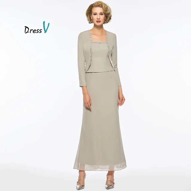 Dressv 3 Pieces Mother Of The Bride Pants Suit With Long Jacket Dressv 3 Pieces Mother Of The Bride Pants Suit With Long Jacket Sleeves For Wedding