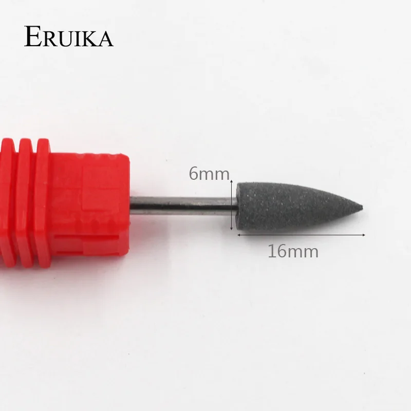 ERUIKA 1 шт. резиновый карбид кремния сверло для ногтей Электрический Маникюрный станок аксессуары для полировки ногтей 7 цветов на выбор