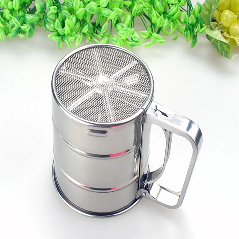 

15.5*9.5cm Flour Sifter Mug Shaped Large capacity Scale Show Dense Mesh Single-deck Coffee Sugar Powder Dusting Filtering Sieve