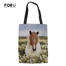 FORUDESIGNS/лошадь Для женщин Большой Tote Сумка Для женщин холст магазин сумок Женские Экологичные путешествий Shopper Сумки для девочек