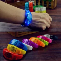 Voice Control Led lighting Bracelet Bangle Wristband For Night Clubbar Party Event Music Concert free shipping 500pcs/lot