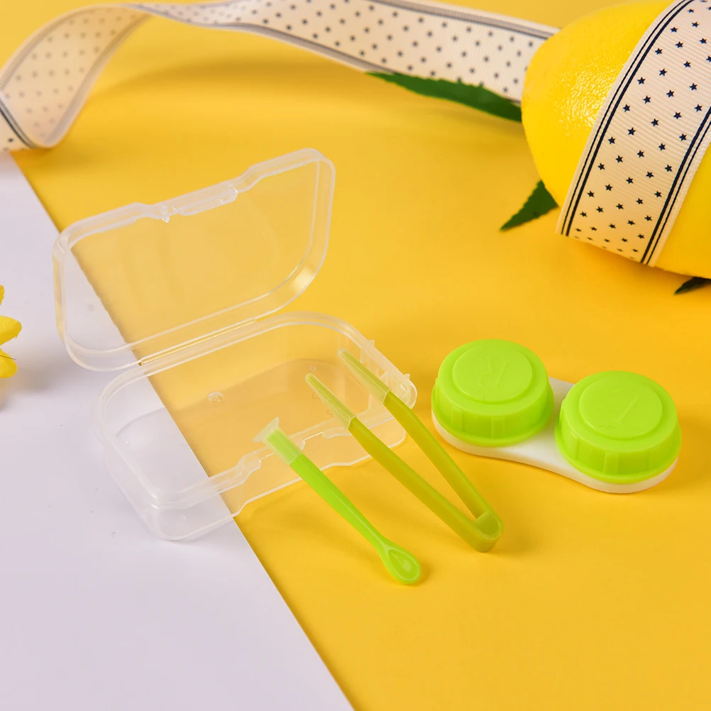 1piece Best Transparent Pocket Plastic Contact Lens Case Travel Kit Easy Take Container Holder Hot sale Random Color Fashion