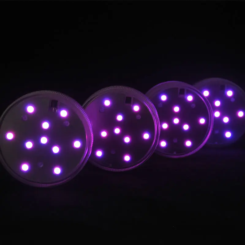 

4pcs Waterproof LED Lights Remote Controlled 10 Multi-colors LEDs Submersible LED Light Floral Light Vase Lights for Wedding