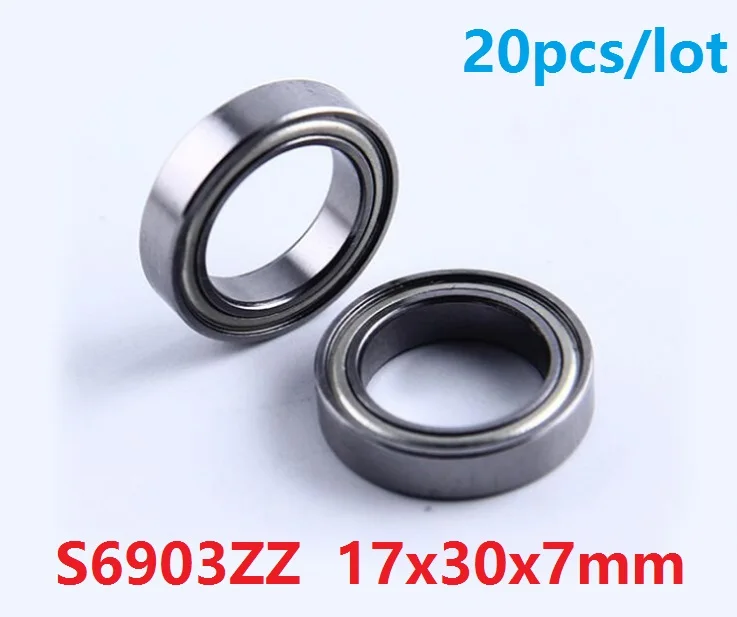 

20 шт./лот ABEC-5 S6903ZZ S6903 ZZ шариковый подшипник 17x30x7 мм из нержавеющей стали глубокий шаровой подшипник 17*30*7