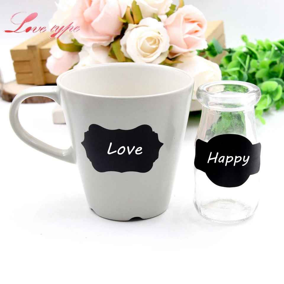 40PCS/Lot Blackboard Sticker Craft Kitchen Jar Organizer Labels Chalk Board DIY For Home Kids Room Wall Cup Decorative Sticker