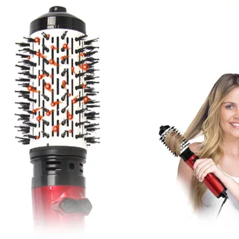 

3 in 1 Ceramic Hair Dryer Volumizer Straightening Curling Blower 110V US Plug 360-Degree Rotation Roller Comb Beauty Tool
