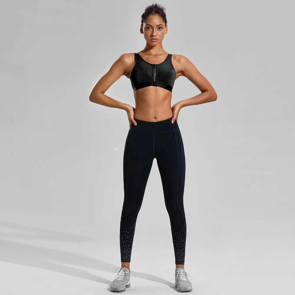 Skup La Isla damski duży wpływ na zamek błyskawiczny z przodu bez fiszbin nie wyściełany X tylny stanik sportowy