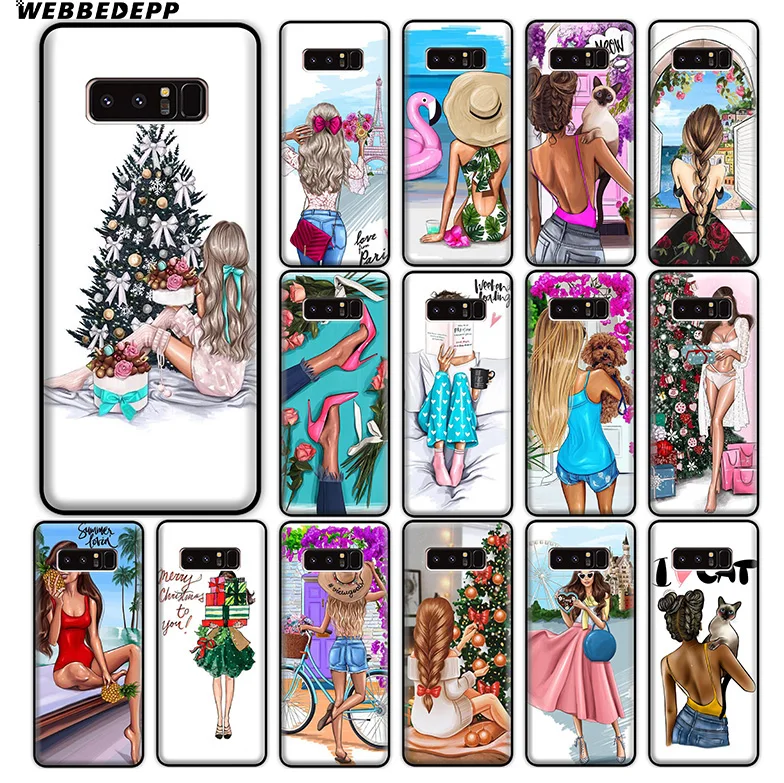 

WEBBEDEPP VOGUE Princess Girl Soft Silicone Case for Samsung Galaxy A9 A8 A7 A6 Plus 2018 A5 A3 2017 2016 Note 9 8