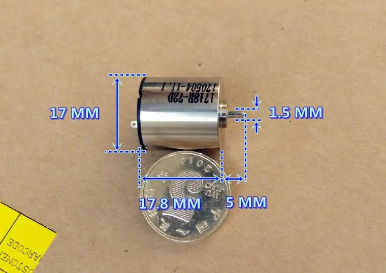 NdFeB высокопрочный Магнитный DC12V высокоскоростной бесшумный двигатель рулевого управления с высоким крутящим моментом 1718 двигатель с полой чашкой