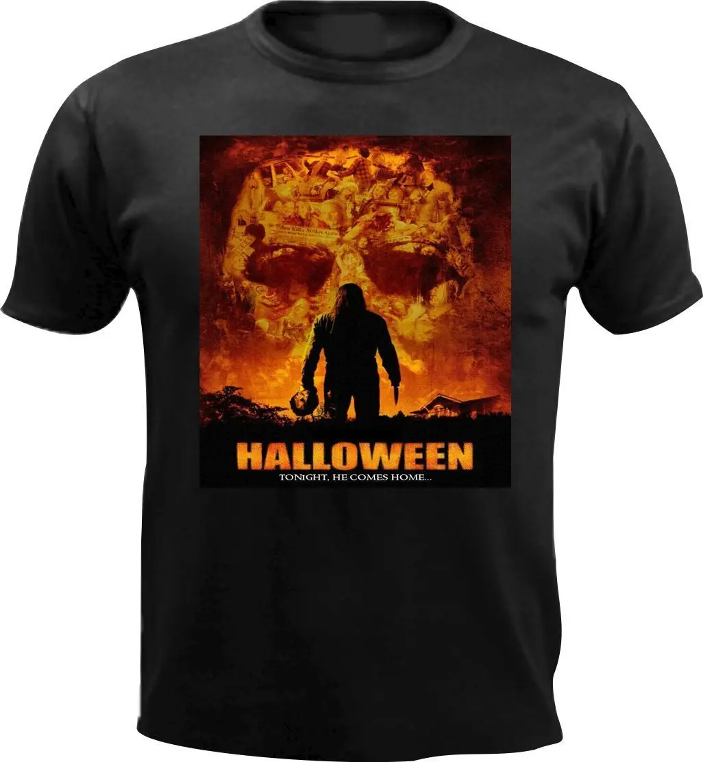 Halloween A Rob Zombie Horror Movie Poster Design Men T Shirt Birthday Present Cheap Price 100 % Cotton T-Shirts TOP TEE | Мужская