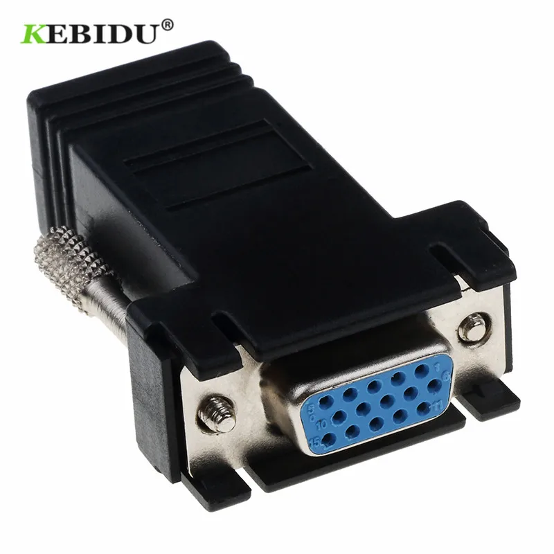 Kebidu RJ45 к VGA удлинитель штекер к локальной сети CAT5 CAT6 RJ45 сетевой Ethernet кабель Женский адаптер компьютер дополнительный переключатель адаптер