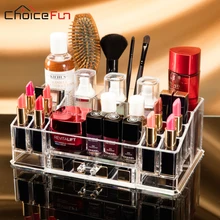 CHOICE FUN Easy Clear Desk Table Make Up Cosmetic Makeup Box Organization Plastic Lipstick Brush Home And Storage Organization