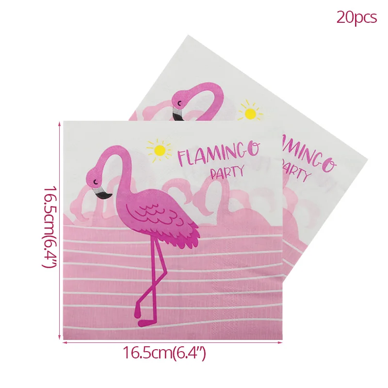 Салфетка Фламинго бумажные украшения для вечеринки в гавайском стиле Пальмовые Листья Бантинг Баннер Алоха посуда тропические вечерние свадебные украшения - Цвет: 20pcs napkins