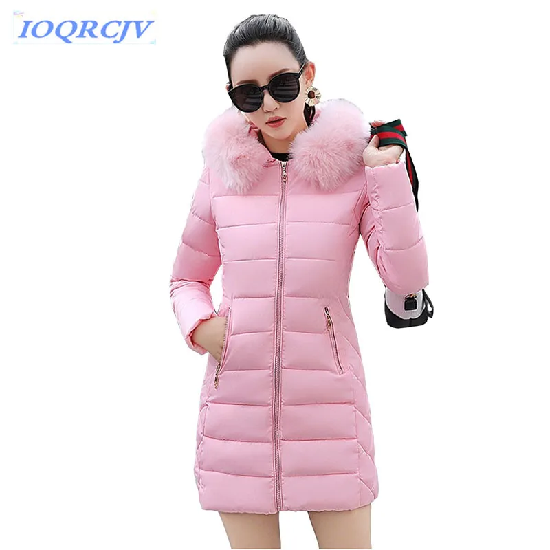 Winter parkas Slim women Down cotton jacket 2018 Big fur