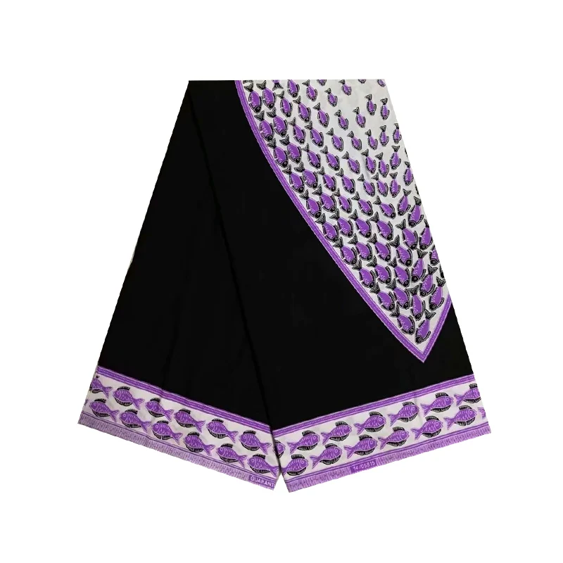 Новейший дизайн Африканский парафинированный хлопок настоящий голландский принт в ткани в Африке Женщины Горячая высокого качества - Цвет: Черный