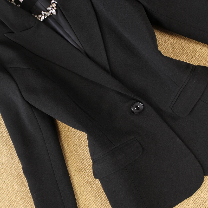 Костюм для женщин брюки suitbusiness Формальные стройные длинные рукава женский