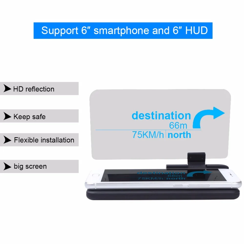 Автомобильный держатель HUD для смартфона, универсальный gps-навигатор, автомобильный держатель дисплея, подставка для проектора, дисплей er
