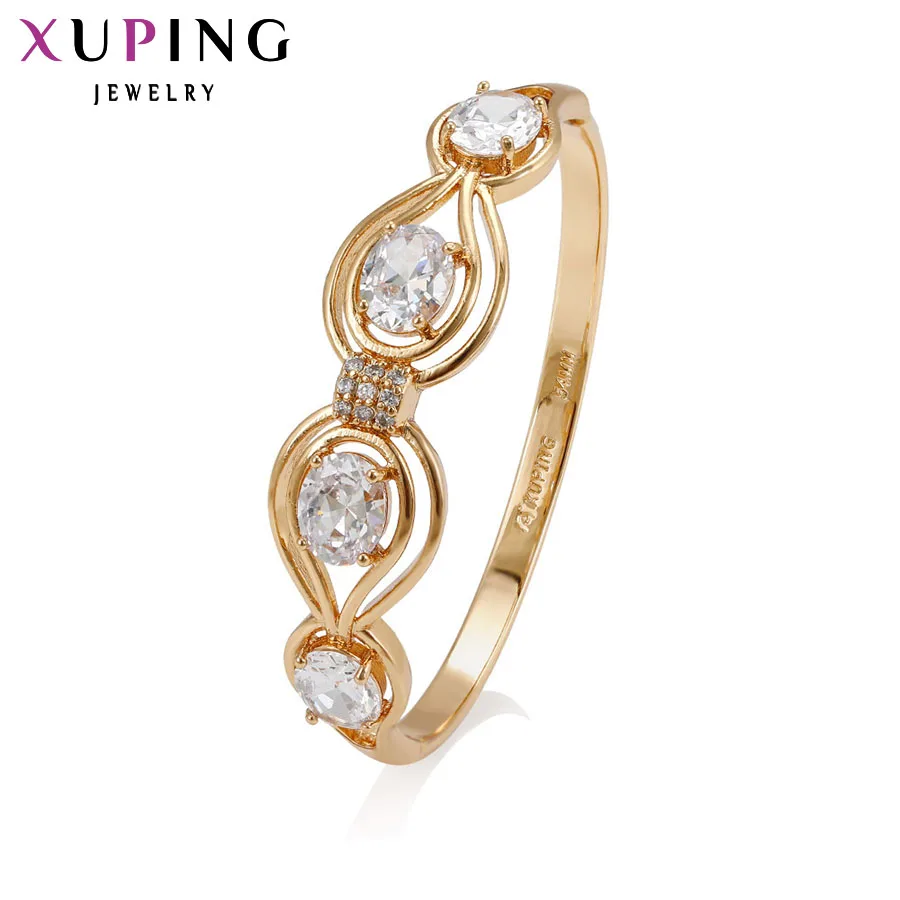 

Xuping Fashion New Arrival Jewelry for Women Valentine's Day Gift Luxury Gold Color Plated Bangle S7/ S34.3-51296