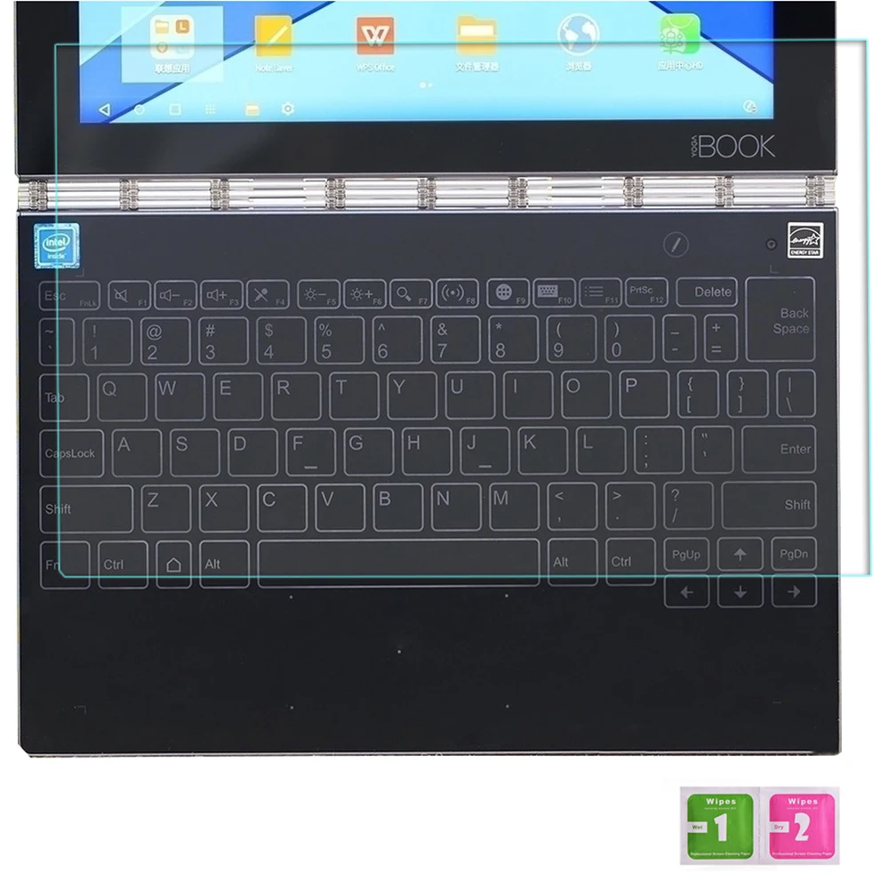  For Lenovo Yoga Book 10.1 Inch Tempered Glass + Keyboard Glass Protective Full screen Transparent 2