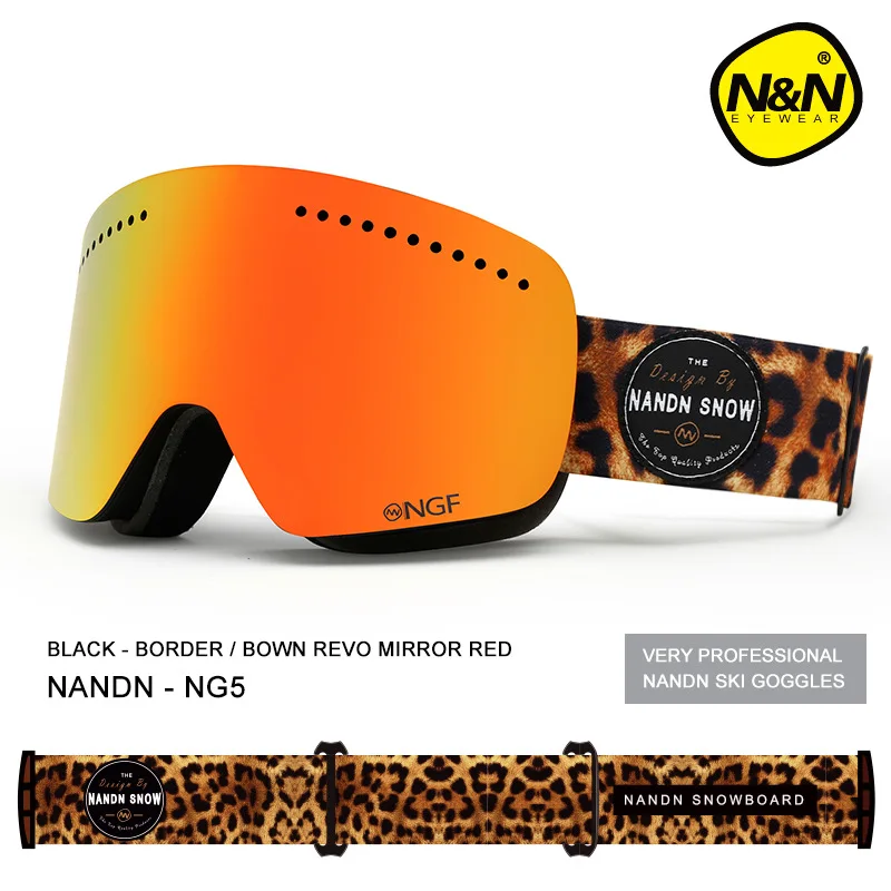 NANDN esquí gafas de doble UV400 Anti-niebla grande de la máscara de los vidrios de los hombres y las mujeres nieve snowboard gafas de esquí gafas