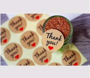 

120pcs Thank You Round Kraft Sticker DIY Cookie/Cake/Party Gift Package Stickers Sweets Party Seal Sticker 35mm High quality