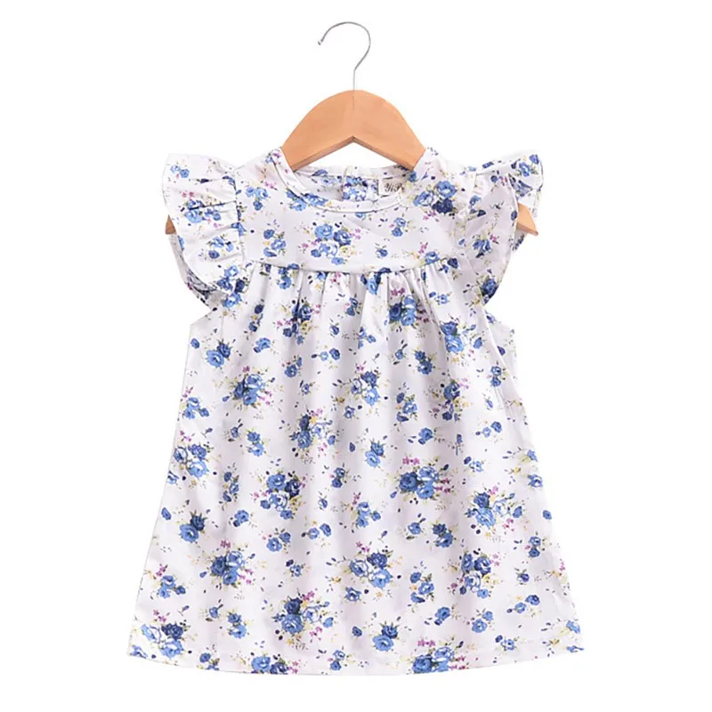 toddler teenagers dress girls beach ruffles short sleeves flower print...