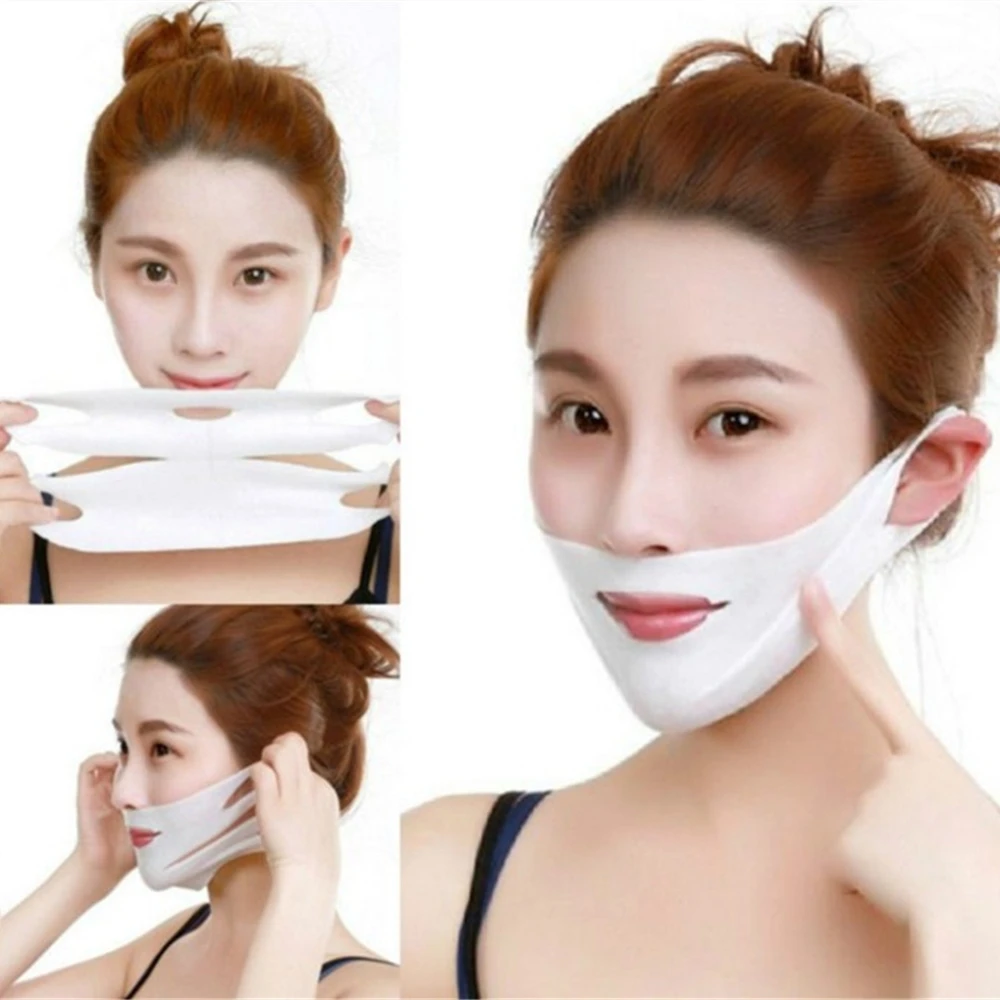 4D V Face Mask Chin Cheek Lift Facial Slimming Ear Hanging Hydrogel Mask Neck Slimmer Thin Face-Lifting Beauty Tools