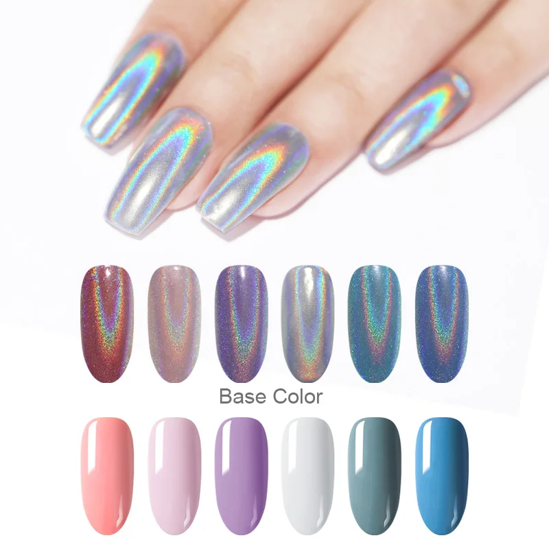 

1 Box Holographic Nail Glitter Powder Colorful Pigment Glitter Powder Laser Chrome Powder Manicure Nail Art