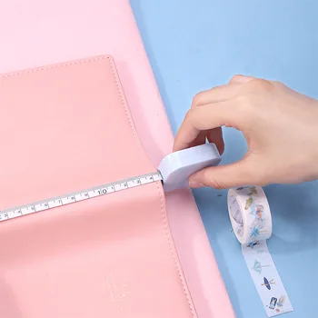 

Coloffice Korean Small Fresh Ruler Plastic multicolor small tape measure student office supplies Random Color 1.5m*7mm 1PC
