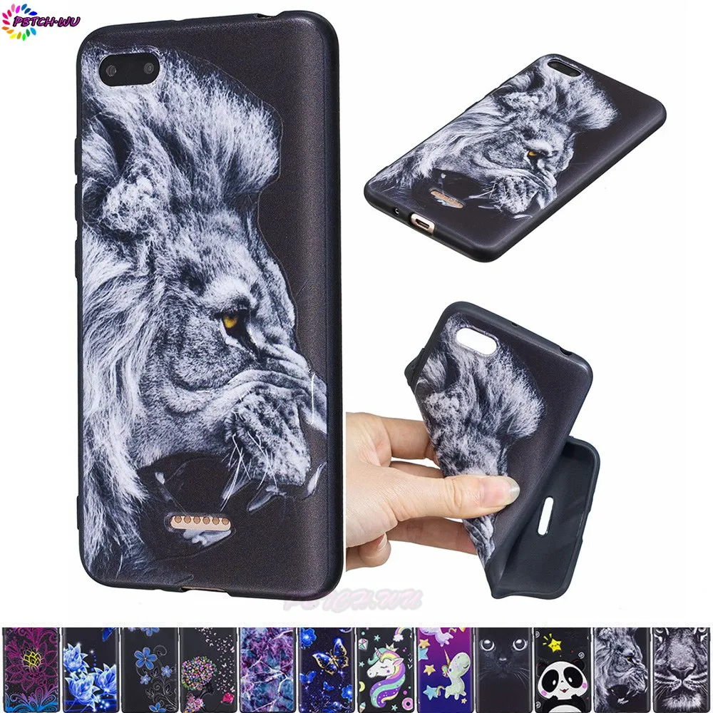 Лаки рельеф Чехол Для Сяо mi redmi 6A A6 Мягкие TPU чехол для мобильного телефона красный