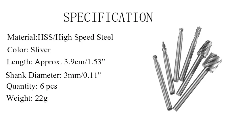 ; 6 шт./компл. сверло Набор аксессуаров для вращающихся инструментов режущие инструменты для деревообработки Ножи Сверление дерева резьба рашпили комплект аксессуаров
