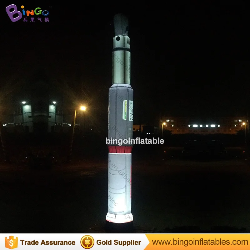 

Advertising lighting pillar type 3.5M high 48cm dia inflatable column with LED lights customized digital printing tube light-up