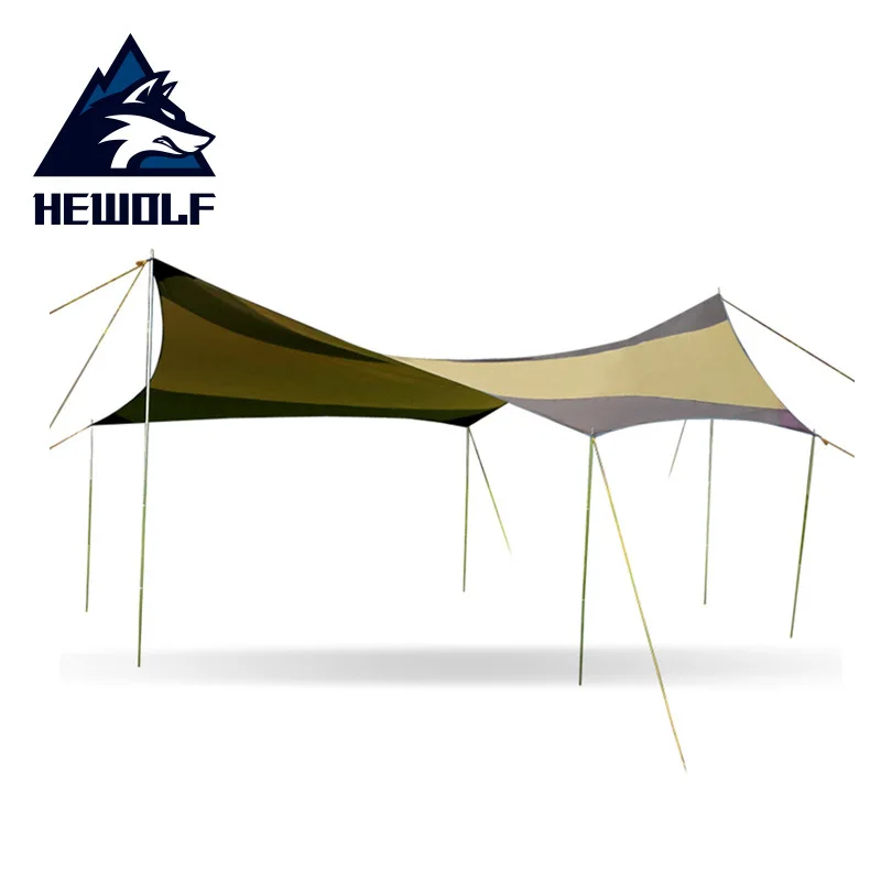 

Large Hexagonal Sun Shelter With Poles Waterproof Awning Canopy Beach Tent Beach Shade Tarp Pergola Camping Sunshade Gazebo