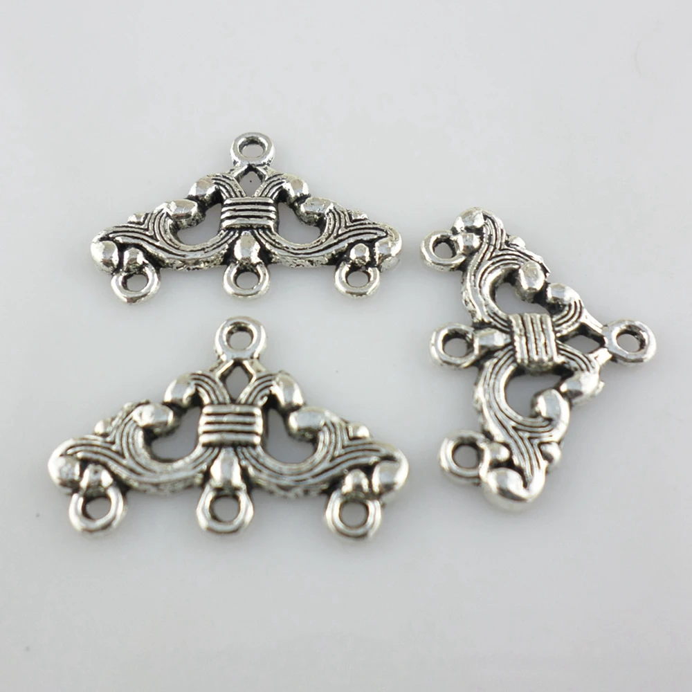 32pcs Tibetan Silver Earring Connector Bails Bead Charms Pendants