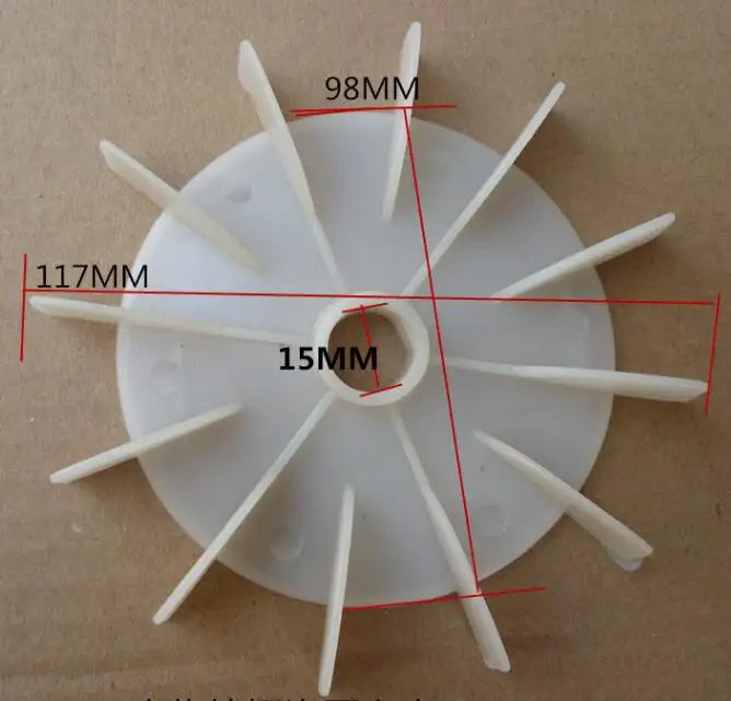 Single Phase Motor Plastic Fan Blade Air Pump Fan 15mm D