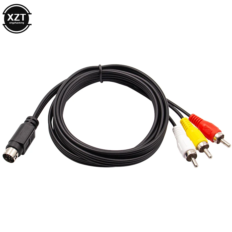 1,5 м/5 футов Аудио Видео AV стерео композитный адаптер кабель 3RCA до 9 pin никеоированный штекер игровой кабель для SEGA Genesis/MD