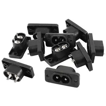 

AC 250V 2.5A IEC320 C8 Round Pin Male Inlet Plug Power Socket Adapter 10Pcs NK-180-D01