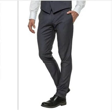 На заказ стиль мужской костюм брюки элегантный Бизнес Работа Черный Серый Жених мужской костюм брюки