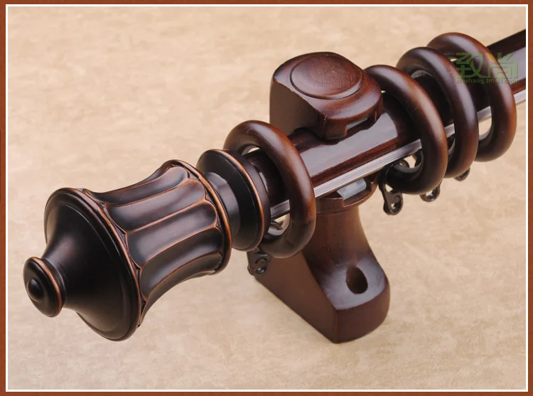New arrival Luxury Classical 30mm wood curtain rods diameter 200cm