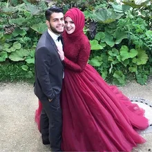 2017 Muslim Hijab Evening Dresses Lace Appliques Long Sleeve Turkish Arabic Style Dubai Formal Party Prom Gown Vestido De Festa