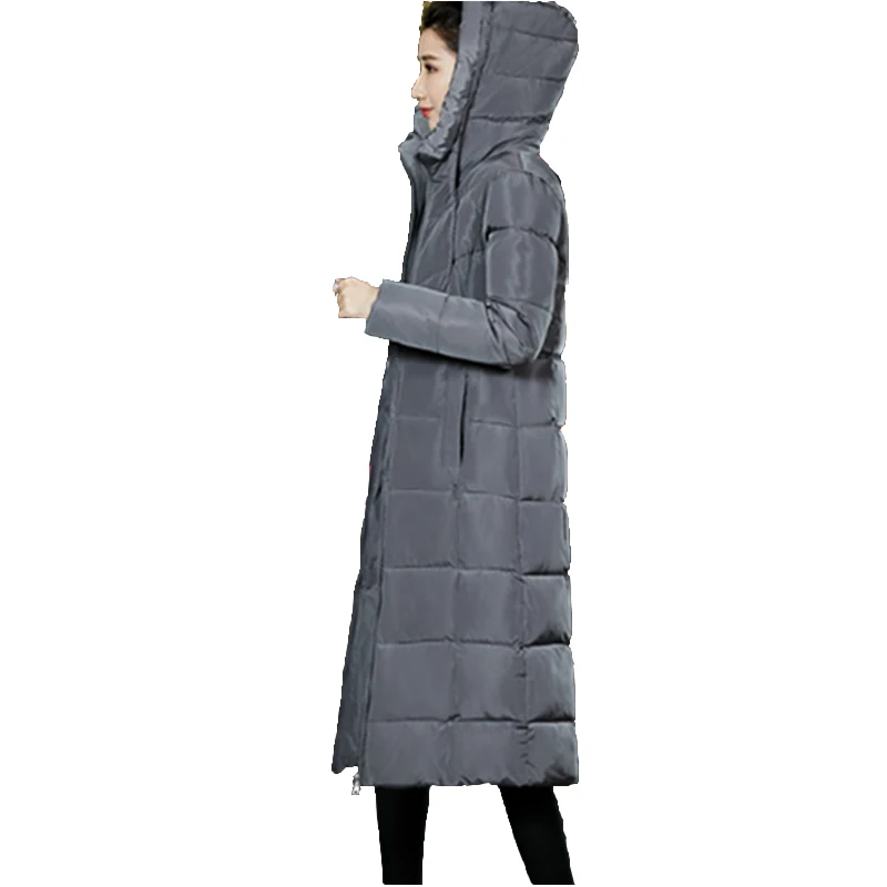 

6XL Plus size Women Down Cotton Jacket 2018 Winter New Thickened Hooded Female Cotton Coat Female long Jacket Parkas WZ741