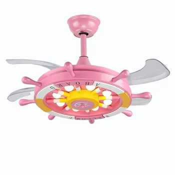 

Modern simple Rudder model Ceiling Fan LED invisible telescopic automatic Fans Living Room Cooling Ceiling lights with fans