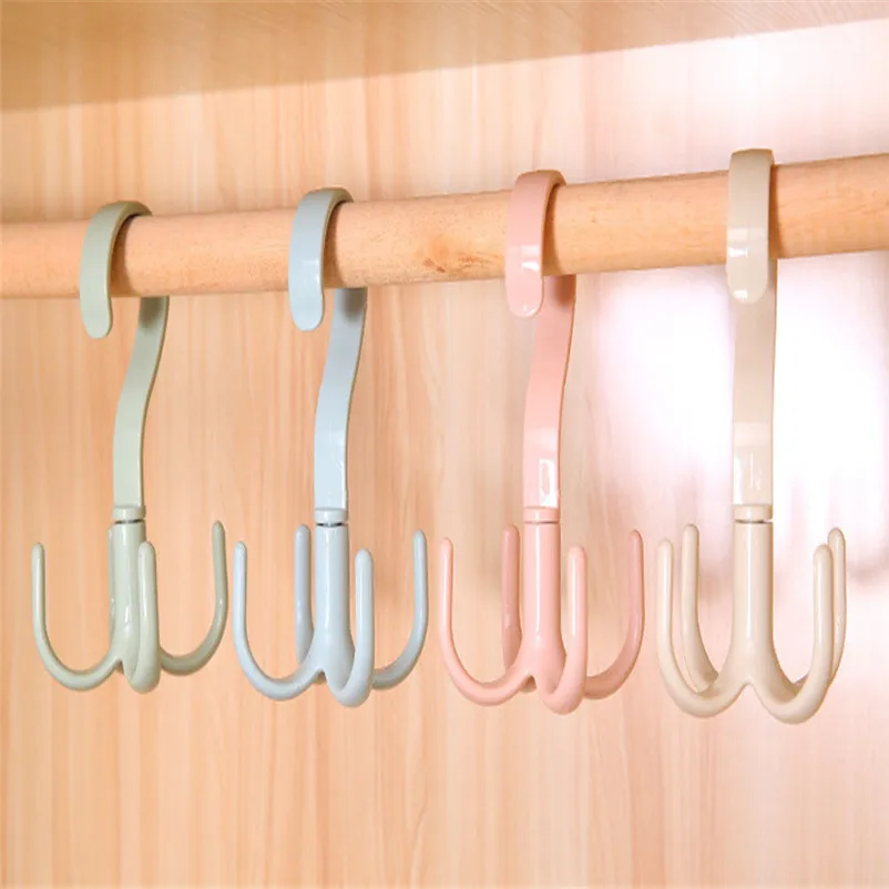 Creative Rotate Hook Belt Tie Bag Scarf Closet Organizer Holder Hanger Rack Hooks For Hanging Bathroom Accessories 5A30 (7)