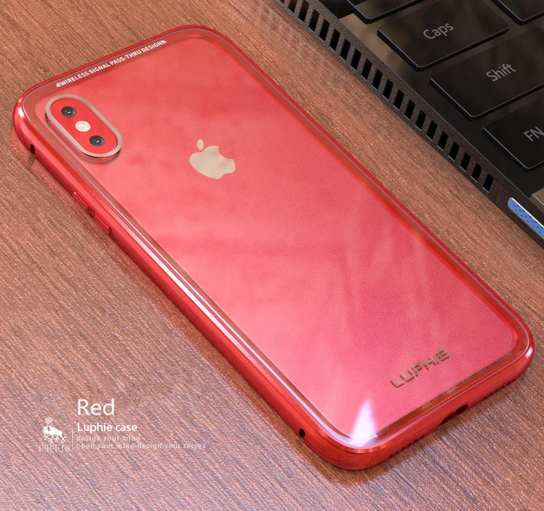 iphone 8 Luphie Tempered Glass Clear Case Metal Bumper (24)