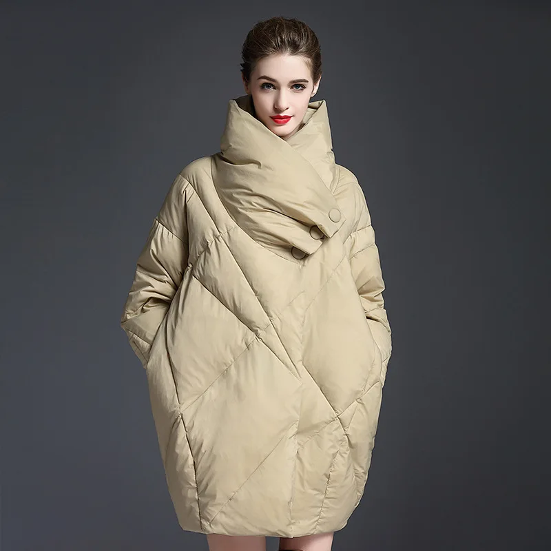 

2018 Winter women's down jacket brands loose thick keep warm cocooning down jackets women's oversize down jacket W6001