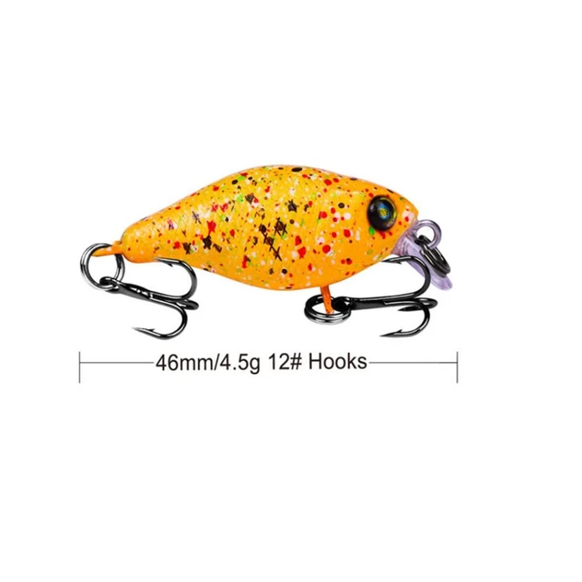 1Pcs/lot 46mm 4.5g Fishing Lures Hard Bait Minnow Fishing Lure Bass Crankbait Swimbait Trout Crank Baits with 12# hooks Tackle 4