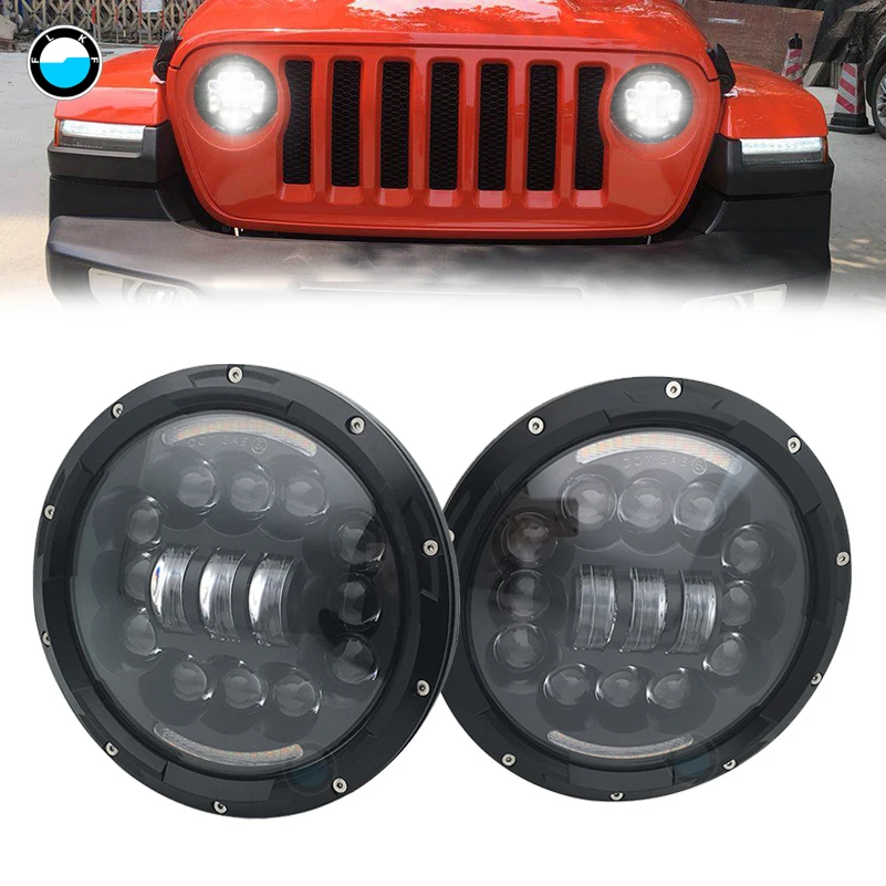2Pcsfor Lada Niva 7 Pollici Led Faro Drl Faro Per Lada 4X4 Urban Niva Jeep Jk Land Rover Defender Hummer.
